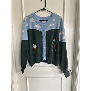 Unique Vintage Plus Size 4XL 22-24 Gnome In The Sky Cardigan Sweater Mushrooms